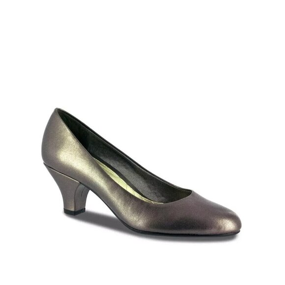 Easy Street 9 M Fabulous Round Toe Pumps Pewter Gray Closed Toe Heels NEW - Picture 1 of 6